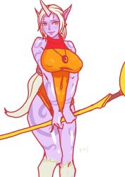 breasts female female_focus female_only girl league_of_legends riot_games samiri simple_background solo solo_female solo_focus soraka