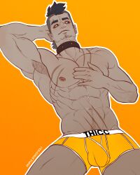 1boy bara bulge male male_nipples male_only muscular_male nipples penis_outline simplespirits underwear werewolf