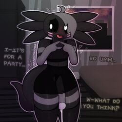 1anthro 1boy 1femboy anthro axolotl axolotl_humanoid cumshot dialogue dress emo_hair femboy fingers_together licorice_(oxyoxyoxyox) male_only nervous orgasm oxyoxyoxyox solo_anthro solo_focus solo_male tagme thighhighs touching_fingers translucent_clothing