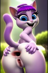 ai_generated anal anal_gape anthro anus ass ass_focus ass_grab asshole catgirl dripping_pussy female furry gaping gaping_anus horny horny_female kneeling looking_back naughty_face projectai23 pussy smile spread_anus spread_ass stable_diffusion talking_angela talking_tom_and_friends talking_tom_and_friends_(series)