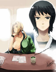 2girls faustsketcher female female_only haori multiple_girls naruto shizune sketcher2007 tsunade