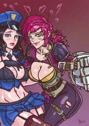 arcane breasts caitlyn_kiramman female girl league_of_legends riot_games samiri vi