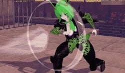 3d absorbed absorption animated cell_(dragon_ball) crossover dragon_ball fusion_character no_sound reimu_hakurei sanae_kochiya tagme touhou video