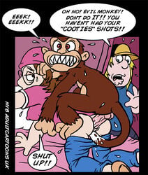 all_fours anal ass_grab bent_over blonde_hair brother_and_sister chris_griffin doggy_style evil_monkey family_guy from_behind interspecies meg_griffin nev zoophilia