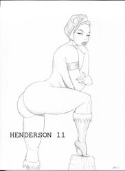 1girls 2011 ass dat_ass female female_only henderson masters_of_the_universe monochrome solo tagme teela