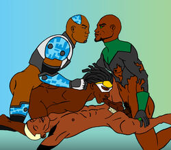 4boys 69_position abs african african_male anal anal_penetration anal_sex aqualad bald beard bionics black_hair blue_background body_markings boner brown_skin closed_eyes cmnm cock_gobble cock_hungry cum_hungry cyborg_(dc) dark-skinned_male dark_skin dc dc_comics doggy_style dreadlocks earth_16 erection exposed_nipple eye_contact facial_hair fellatio flat_colors foursome fuck_and_suck fucked_and_sucked fucked_from_behind gay gay_orgy gay_sex giving_head gloves going_down_on gradient_background green_background green_eyes green_lantern green_lantern_corps group_sex imminent_kiss interspecies john_stewart justice_league kaldur'ahm legs_held_open male male_only mask mechanical_arm mechanical_leg melanin mouth_full_of_cock mouthful multicolored_background multiple_males muscles muscular muscular_male nude oral oral_sex orgy pecs platinum_blonde_hair pleasure_face power_ring pubes pubic_hair spitroast spread_legs static static_(superhero) static_shock suck_and_fuck sucked_and_fucked sucking sucking_off teen_boy teen_titans teenager tongue_out torn_bodysuit tranetrax uncensored virgil_hawkins white_hair yaoi young_justice