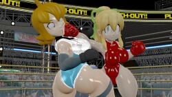 2girls 3d 3d_(artwork) arena ass audience big_ass big_breasts big_butt big_thighs black_boxing_gloves black_eyes black_gloves blonde_hair boxing boxing_gloves boxing_ring breasts brown_hair bubble_ass bubble_butt butt capcom catfight crossover curvy duo eastern_and_western_character female female_focus female_only fight fighting fighting_ring gloves green_eyes leotard light-skinned_female light_brown_hair light_skin lips long_hair mega_man mega_man(classic) mighty_switch_force patricia_wagon ponytail punch punching punching_face red_boxing_gloves red_gloves rngsucks roll short_hair thick thick_hips thick_thighs thighs tied_hair vs wayforward wide_hips