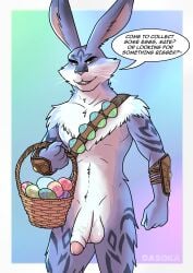 2024 absurd_res arm_cuffs athletic athletic_male balls basket blue_body blue_fur buckteeth bunnymund container dasoka digital_media_(artwork) dreamworks easter easter_basket easter_bunny easter_bunny_(rise_of_the_guardians) easter_egg egg english_text erection eyebrows flaccid foreskin fur fur_markings fur_tuft genitals green_eyes hair half-length_portrait hi_res holiday_message holidays humanoid_genitalia lagomorph leporid long_ears looking_at_viewer lustful_gaze male male_only mammal markings multicolored_body multicolored_fur narrowed_eyes nude open_mouth paramount_pictures penis pink_nose pink_penis pink_tongue portrait presenting presenting_balls presenting_penis rabbit rise_of_the_guardians simple_background smile solo solo_male striped_body striped_fur stripes teeth text tongue tuft watermark whisker_markings whiskers white_body white_fur