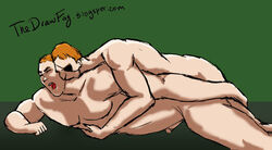 2boys anal_penetration anal_sex biting_neck brothers closed_eyes colored completely_naked disney erection eye_patch gay gay_sex ginger_hair green_background human incest lying_on_person male male_only mouth_open multiple_males nude patchy_(tangled) prone_bone receiving_on_stomach rough_sketch sideburns_(tangled) stabbington_brothers tangled the_draw_fag twincest twins yaoi