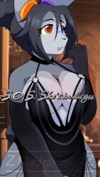 ?x-maskedrabbit-x animated big_breasts black_dress bunny_girl evil_smile large_breasts mp4 sound tagme video