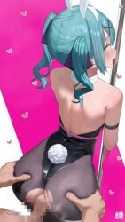 1boy 1boy1girl 1girls 2d 2d_(artwork) 2d_animation animated ass ass_grab blue_hair bunny_girl bunnysuit censored choker from_behind from_behind_position grabbing grabbing_ass hatsune_miku hearts latex leotard looking_back looking_pleasured moaning moaning_in_pleasure mosaic_censoring mv_character oz_(user_zakk5472) oz_ma33 penetration pussy_juice rabbit_ears rabbit_girl rabbit_hole_(deco*27/caststation) rabbit_hole_(vocaloid) rabbit_tail sex sex_from_behind shorter_than_10_seconds shorter_than_30_seconds simple_background sound standing_sex stripper_pole torn_clothes twintails vaginal_penetration video voice_acted