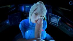 1boy 1boy1girl 1female 1girls ai_assisted ai_generated blonde-haired_female blonde_female blonde_hair blonde_hair_female bodysuit cock cock_hungry cock_worship dick dick_on_face fellatio female female_focus green_eyes male penis penis_on_face pov pov_eye_contact samus_aran sarah_bryant skin_tight skinsuit snackinsnake tease teasing teasing_penis zero_suit zero_suit_samus