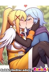 2girls ai_generated chris_(konosuba) darkness_(konosuba) female female/female female_focus female_on_female female_only girl_on_girl girls girls_only kissing kono_subarashii_sekai_ni_shukufuku_wo! konoai lesbian lesbian_kiss only_female tagme yuri