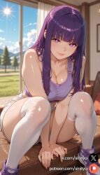 1girls 2025 ai_generated ass bangs big_ass big_breasts blurred_background blurry_background depth_of_field female fern_(sousou_no_frieren) frieren_beyond_journey&#039;s_end fringe hi_res high_quality high_resolution highres huge_ass huge_breasts huge_thighs long_hair nsfw patreon patreon_exclusive patreon_link patreon_logo patreon_url purple_eyes purple_hair sinity small_waist sousou_no_frieren thick_thighs thin_waist