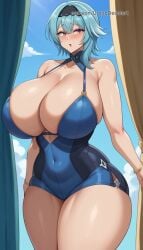 1girls ai_generated breasts bright eula_(genshin_impact) eyes female genshin_impact hips huge mature milf mother single thick thighs wide