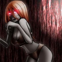 1girls claws cleavage crying grey_skin left_4_dead midriff panties red_eyes the_witch valve witch_(left_4_dead)