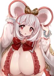 1girls alternate_breast_size big_breasts breasts fake_animal_ears female granblue_fantasy huge_breasts large_breasts metk mouse_ears red_eyes short_hair sole_female solo top_heavy vikala_(granblue_fantasy) white_hair