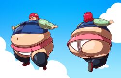 1girls axel-rosered big_ass body_inflation capcom fat inflation mayl_sakurai mega_man mega_man_battle_network panties spherical_inflation thick_thighs