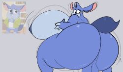 2023 anthro ass balls blue_body breasts chinchilla chinchillid chip_chilla_(series) chum_chum_chilla digital_drawing_(artwork) digital_media_(artwork) futanari genitals hi_res huge_balls huge_thighs hyper hyper_breasts hyper_butt illis intersex male mammal nipples nude rodent shaking_breasts shaking_butt simple_background solo tail the_daily_wire thick_thighs wide_hips