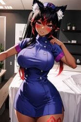 1girls accessories accessory ai_art ai_edit ai_generated ai_hands arms ass athletic athletic_female bangs big_butt black_hair blue_outfit blush breasts buttons cat_ears catgirl curvy curvy_body curvy_female curvy_figure curvy_thighs cute elf_ears female female_ass female_focus fingers fit fit_female front_view functionally_nude girl hospital humanoid kinky_karma_vr knees legs light light-skinned_female light_skin long_hair mature_female mature_woman megazard messy messy_hair nipples no_pants nurse nurse_cap nurse_clothing nurse_hat nurse_headwear nurse_outfit nurse_uniform pale_skin perky_breasts pink_eyes pose posing red_hair red_tattoo round_ass round_butt shorter_female smile smiling smiling_at_viewer solo solo_female solo_focus tagme tan_skin tattoo tattoos tease teasing thick_ass thick_thighs thighs tight_clothes tight_clothing tight_fit two_tone_hair white_sclera