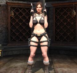 3d bethanyhunter busty call_of_duty female female_focus female_only hourglass_figure lara_croft lara_croft_(cod) lingerie standing tagme tomb_raider wide_hips