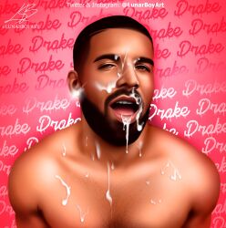 african african_male bbl_drizzy biracial biracial_male celebrity cum_on_face drake_(rapper) english_text facial gay lunarboyart male male_only melanin musician rapper real_person text