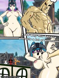 background_characters big_ass breasts comic deadpool dragon_ball female fortnite fortnite:_battle_royale helmet helmet_only jojo_reference kit_(fortnite) lil_split_(fortnite) looking_at_partner male marcelo_hentais marvel meme naked nude nude_female nude_male public public_nudity public_sex pussy renegade_lynx sex son_goku text watching_sex