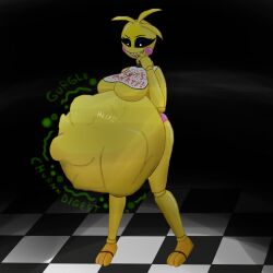 1girls animatronic big_ass big_belly bulge chicken female five_nights_at_freddy's five_nights_at_freddy's_2 prey robot scottgames shaped tight_bulges toy_chica_(fnaf) vore vore_belly yellow_body zoelovesguts