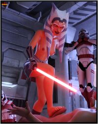 1girls 3boys 3d accurate_art_style ahsoka_tano ahsoka_tano_(imperial) airress3d_(3d-modeller) alien alien_girl alien_humanoid barefoot blender clone_trooper clone_wars dark_side domination feet female femdom foot_fetish footjob force_choke human human_on_humanoid humanoid humansub interspecies light-skinned_male light_skin lightsaber male malesub medium_breasts official_style orange-skinned_female orange_body orange_skin parody self_upload sith skinny slim snafusevsix star_wars straight the_clone_wars:_season_seven toes togruta