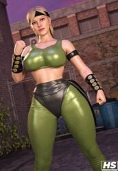 1girls 3d 3d_model abs ass big_ass big_breasts blonde_hair cleavage female female_only fit fit_female fully_clothed hagiwara_studio light-skinned_female mature_female midriff milf mortal_kombat mortal_kombat_1_(2023) solo sonya_blade sonya_blade_(mk_1) thick_thighs tights wide_hips