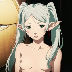 1girls ai_generated elf elf_ears elf_female female female_only frieren green_eyes hitler metalchromex shigenori_soejima small_breasts solo sousou_no_frieren twintails