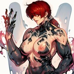 ai_generated female king_of_fighters marvel marvel_comics shermie_(kof) venom venom_(marvel)