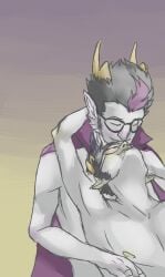 2boys clothing eridan_ampora gay glasses homestuck smile sollux_captor yaoi