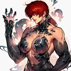 ai_generated king_of_fighters marvel shermie_(cosplay) venom venom_(marvel)