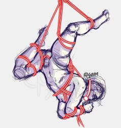 bondage male_only malesub naked no_clothes qsmp quackity red_string sketch_page solo_male