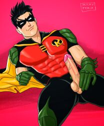 1boy batman_(series) boner caucasian caucasian_male dc dc_comics erect_penis erection hard_on male male_only masked milkypeach232 muscles muscular muscular_male penis_out robin_(dc) robin_(tim_drake) solo solo_male superhero teen_boy tim_drake veiny_penis