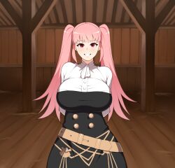 breasts fire_emblem fire_emblem:_three_houses hilda_valentine_goneril huge_breasts notkadraw pink_eyes pink_hair solo