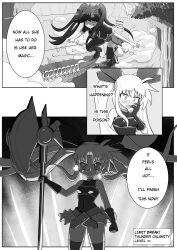 1futa 1girls arousal bodysuit injury mahou_shoujo_lyrical_nanoha manga manga_page onion_jigoku original_character tagme wasp_girl_(onion_jigoku) weapon