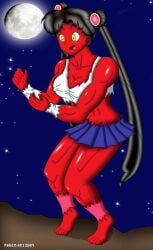 1girls 2009 big_breasts bishoujo_senshi_sailor_moon black_hair breast_expansion cleavage clothing dated erect_nipples erect_nipples_under_clothes female female_only full_moon fully_clothed hair_color_change hulk_transformation hulked_out large_breasts locofuria mid-transformation midriff moon muscle_growth muscles muscular muscular_female nipple_bulge pokies red_skin ripped_clothing ripping_clothes sailor_moon skin_color_change skirt solo thigh_expansion torn_clothes transformation usagi_tsukino yellow_eyes