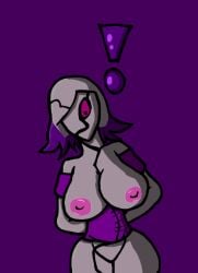 alien alien_girl ben_10 big_ass big_breasts ectonurite exclamation_mark fan_character ghost ghost_girl nexxye nexxye_(sparozen) nipples oc purple_eye sparozen surprised