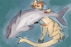 1boy 2023 anthro anthro_penetrating anus balls brown_body brown_fur brunosharkk cetacean dolphin dragon duo female feral feral_penetrated fish fur furred_marine furred_shark genitals grey_hair hair hybrid male male/female mammal marine ocean original original_character penetration penis pussy red_hair sea shark swimming toothed_whale underwater vaginal_penetration water yellow_body yellow_fur zoophilia