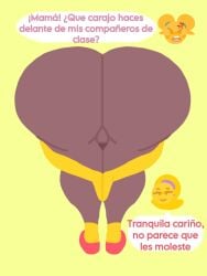 angry angry_face anthro big_ass big_butt emoji_(race) emoji_bitch emoji_milf emojifam_(sssir8) happy_female milf mother mother_and_daughter no_outlines praise_da_booty_(meme) slobbyslapper spanish spanish_text sssir sssir8 tagme