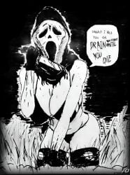 1girls artist_name blood breasts copyright_request female female_ghostface ghostface ghostface_(scream) horror masked masked_female solo