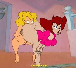 2girls analingus anilingus big_ass big_breasts bottomless_female cleavage disney face_in_ass female/female female_only furry_only goof_troop hand_on_ass hands_on_legs legs_open lesbian lesbian_sex ms._pennypacker ms_pennypacker nude_female open_mouth peg_pete pussylicking pyramid_(artist) rimjob rimming semi_nude yuri