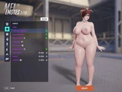 1girls 3d 3d_model animated big_breasts bikini blizzard_entertainment breasts chubby cow_bikini cow_print emote eyewear fat feet female fugtrup glasses hip_sway looking_at_viewer mei_(overwatch) nipples overwatch solo toes