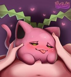 1boy 1girls feral fleshlight_position hoppip jwecchi_(artist) male_human/female_pokemon penis pink_body pokemon pokemon_(species) pokephilia squish vagina vaginal_penetration waddling_head yellow_eyes