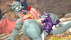 1boy 1futa 3d 3d_(artwork) anthro anthro_on_anthro big_the_cat dragon futanari male male_on_futa nackey sonic_(series) tagme