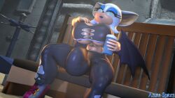 1futa 3d 3d_(artwork) 3d_model after_workout anthro artist_name azure_spirits bat big_breasts blue_eyes blue_eyeshadow bulge costume eyeshadow futa_only futanari gym half-closed_eyes intersex lipstick looking_up mammal mobian mobian_(species) mobian_bat pink_lipstick rouge_the_bat sega solo_futa sonic_(series) sonic_adventure_2 sonic_the_hedgehog_(series) tight_clothing workout_clothes workout_clothing