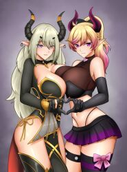 2girls averysai big_breasts horns multiple_girls thick_ass thick_thighs virtual_youtuber virtuallylewd vtuber