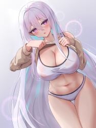 1girls :o azur_lane barely_visible_nipples belly blush cameltoe cleavage cowboy_shot crop_top dated eagle_union_(azur_lane) female female_only huge_breasts kearsarge_(azur_lane) light-skinned_female light_skin nipples_visible_through_clothing off_shoulder pink_eyes qian_hen see-through see-through_clothing shirt_lift signature slender_waist solo sweater_lift thick_thighs tummy wide_hips